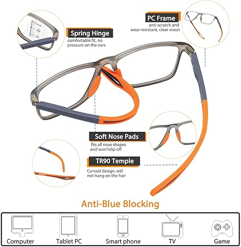 Vista 11 de Lentes de lectura fotocromáticos de transición progresiva multifocal, bloqueo de luz azul, lectores multifocales, bisagra de resorte transparente
