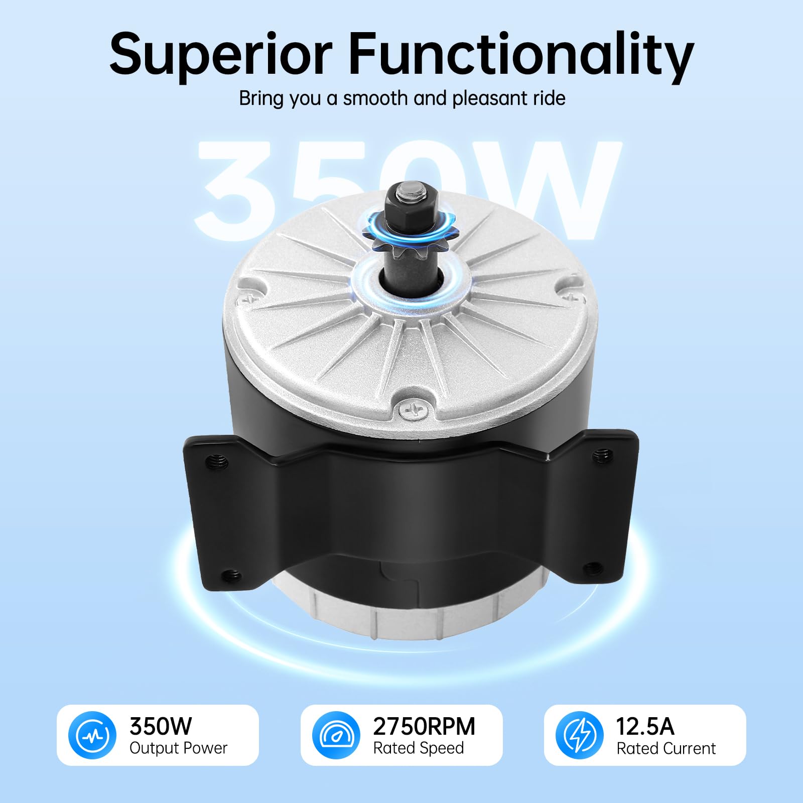 Motor de cepillo de 350 W para scooter eléctrico, 36 V, 2750 rpm, motor de