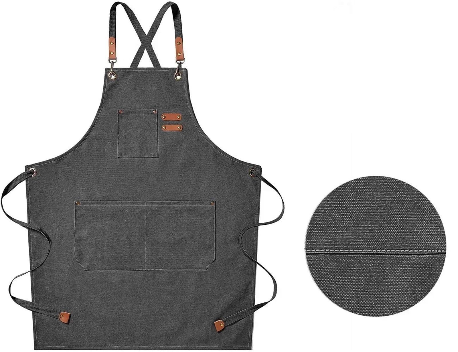 Lot de 2 tabliers cuisine en toile for femmes et hommes, travail for restaurant, bar, boutique, café, studio, uniforme pour Hommes et Femmes