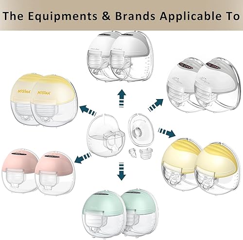 Miniatura 9 de Piezas de extractor de leche Escudo de brida de 0.94 pulgadas (0.945 in), accesorios de repuesto portátiles compatibles con MOMMED Mumgaroo MISSAA