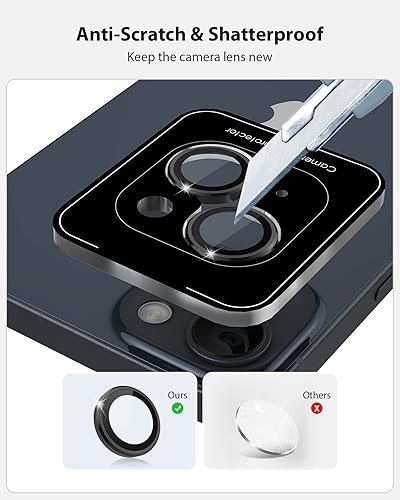 Miniatura 7 de Protector de lente de cámara de diseño para iPhone 14 PlusiPhone 14  Bandeja automática de aleación de aluminio más 9H protector de pantalla de