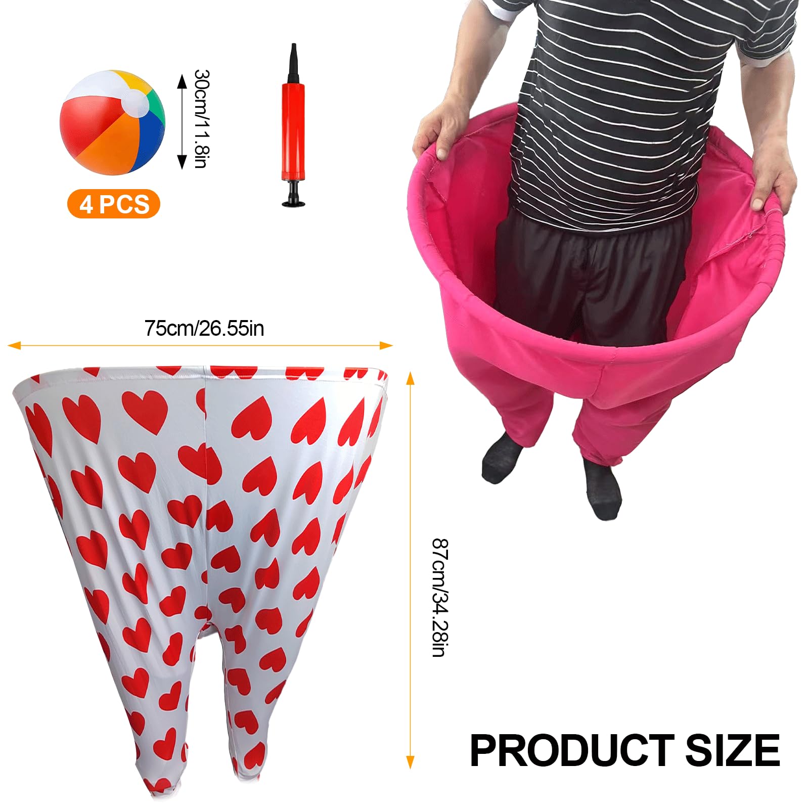 Granny Pants Yard Game 4 Sets, Di Patate Da Esterno Per Bambini, Divertenti Attrezzature Da Parco Giochi, Pantaloni Elastici Giganti Con 2 Palline Rimbalzanti, Set Per Feste Scolastiche, Carneva