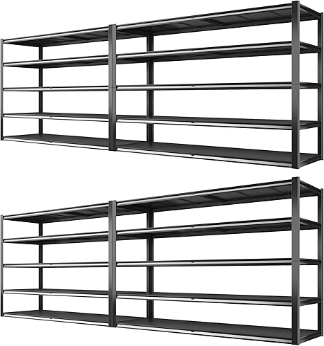 Miniatura 13 de REIBII Estantería de garaje 3500LBS, estantes de almacenamiento de 6 niveles, estante ajustable resistente para cargas pesadas, estante de metal