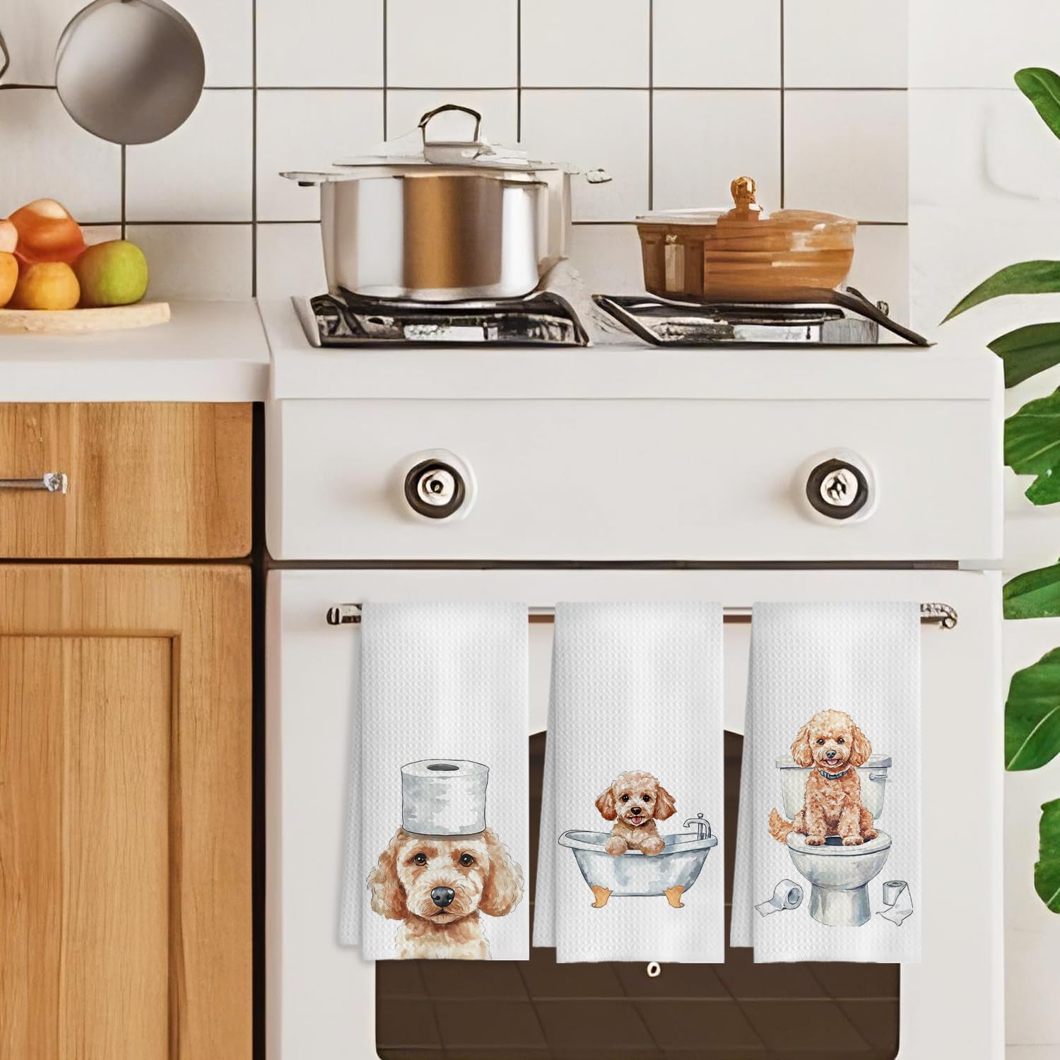 Funny Poodle Bathroom Hand Towels Set of 3, Poodle Decor Hand Towels for Bathroom, Poodle Mom Gifts, Gifts for Poodle Lovers, Kids Bathroom Decor, Dog Bathroom Decor, 16x24 Inch - Image 4