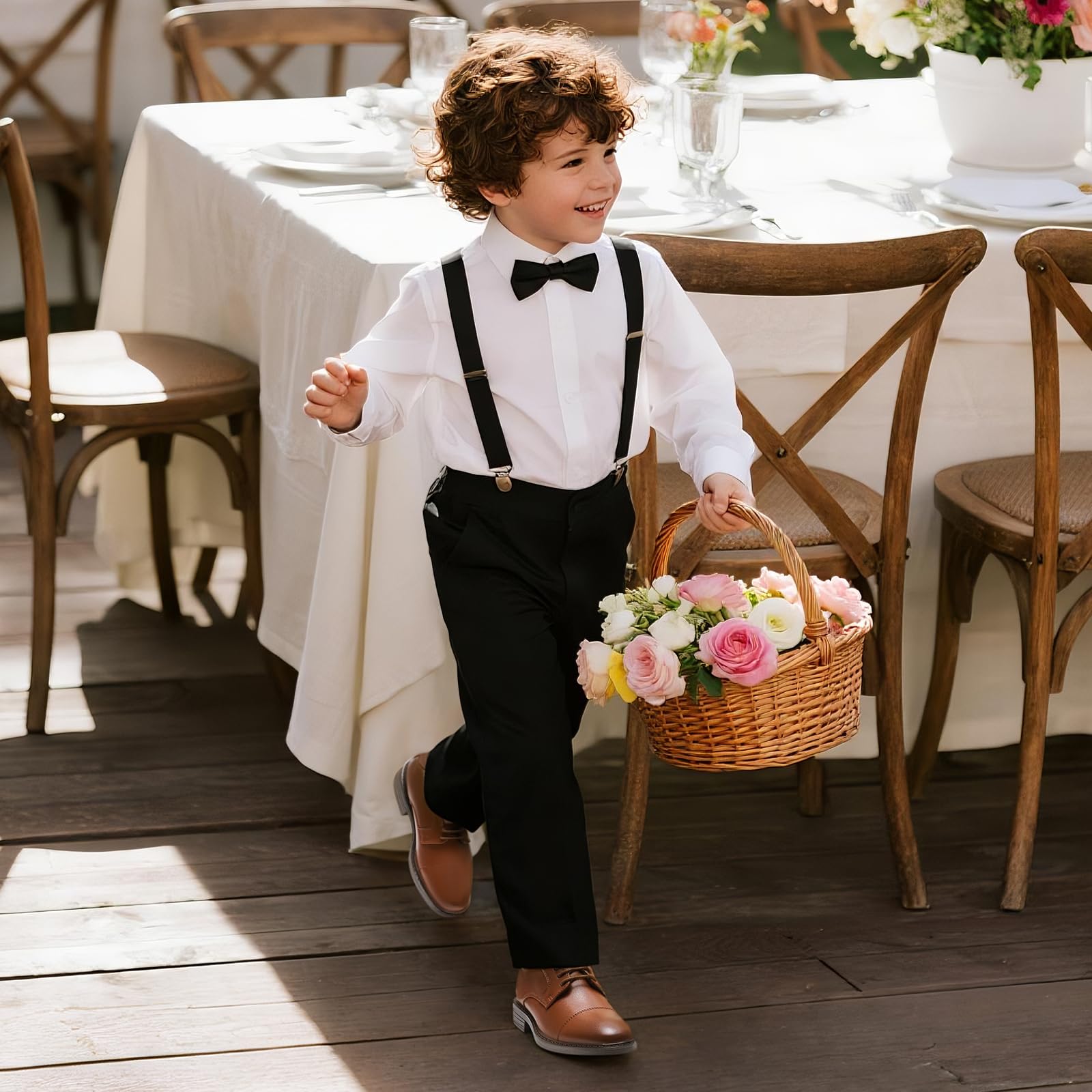 GINNI Zapatillas de Vestir Niños Zapatos de Cordones Oxfords Clásico Formales Derby para Boda Lglesia Escuela