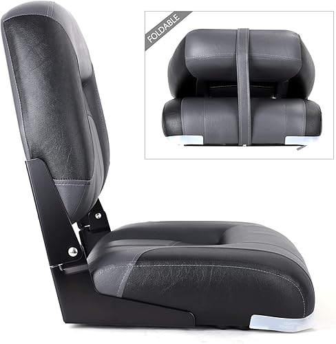 Miniatura 4 de North Captain T1 Deluxe Asiento plegable para barco con respaldo bajo, tornillos de acero inoxidable incluidos