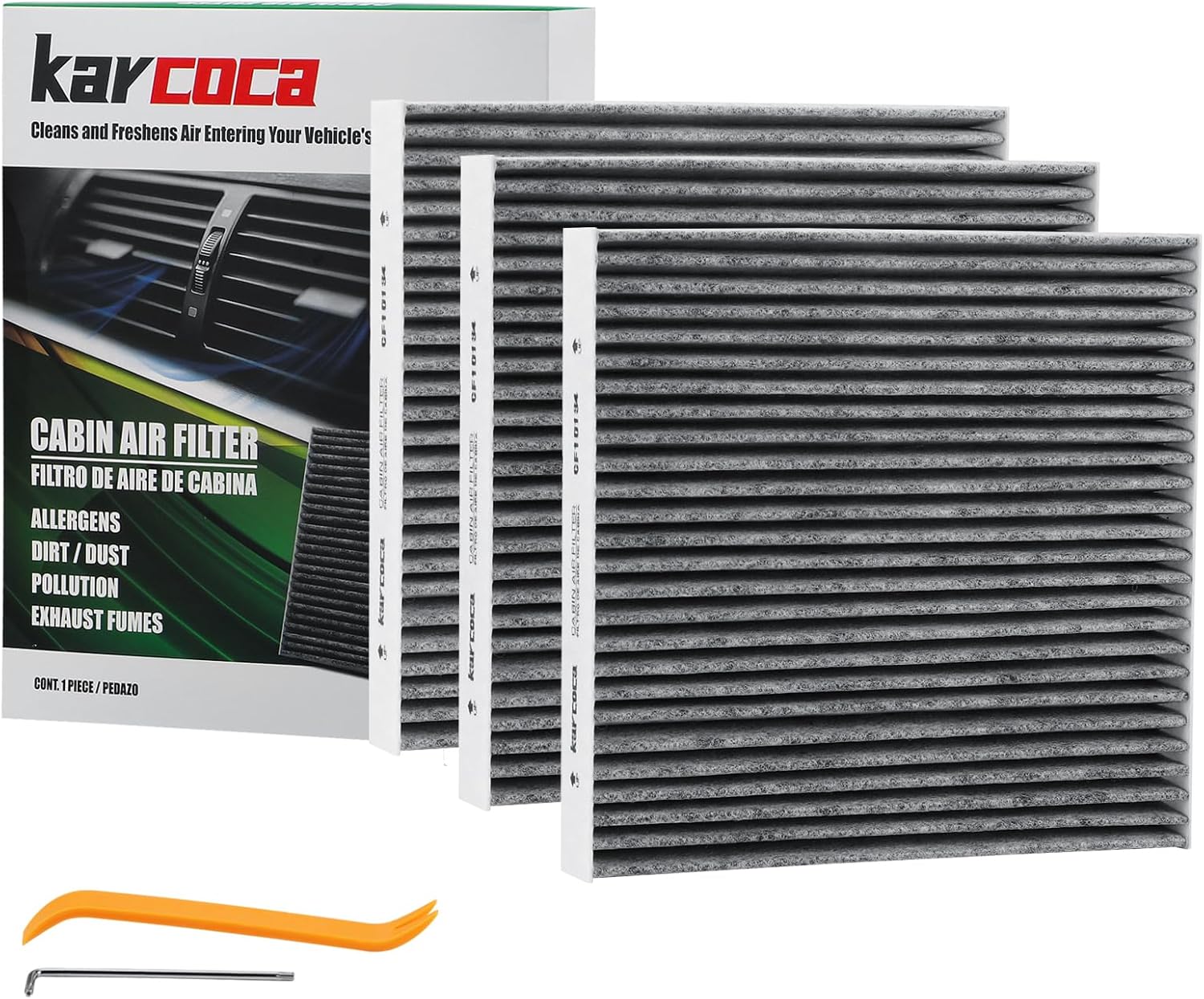 CF11183(6040C) Premium Cabin Air Filter With Activated Carbon Compatible with Dodge Durango Jeep Grand Cherokee GRAND CHEROKEE WK 2011-2023(3 Pack)