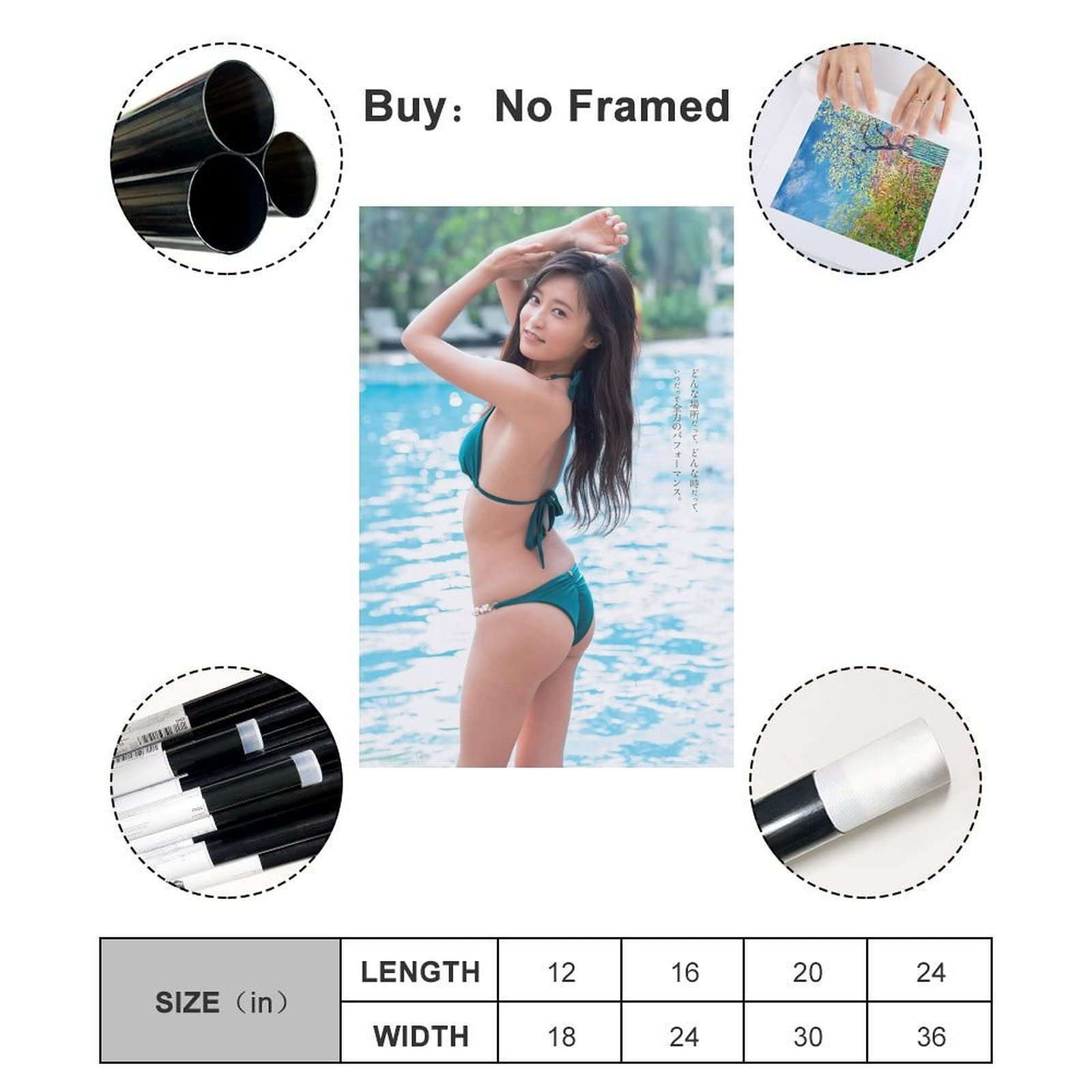 Amazon.co.jp: 小島瑠璃子下着セクシー清純水着写真壁の絵ポスター