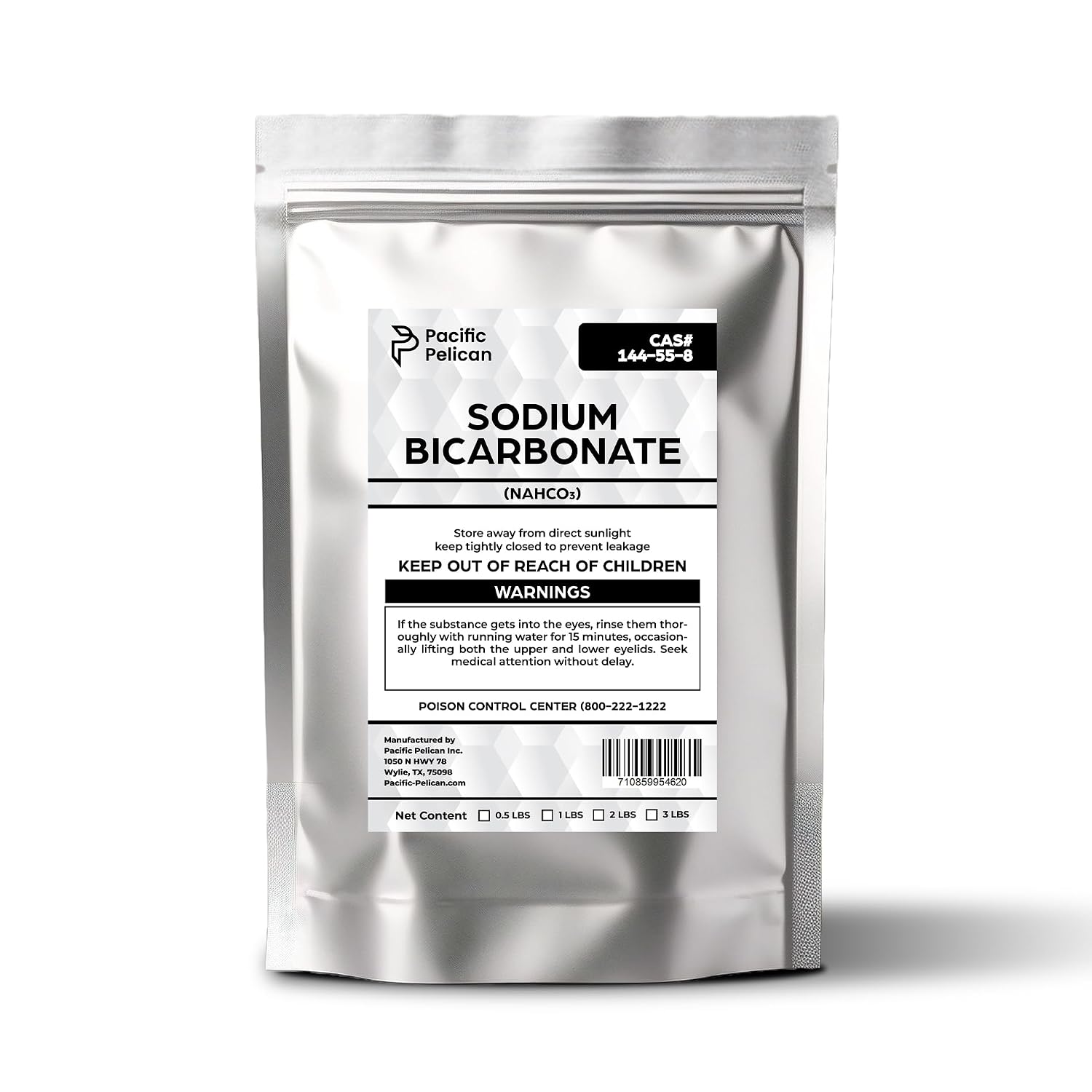 Pacific Pelican's Sodium Bicarbonate (Baking Soda) NaHCO3 - Multi-Use: Baking, Cleaning, Gardening (1lb)