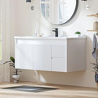 Floating Bathroom Vanity with Sink, 40 Inch Wall Mounted Bathroom Vanity...