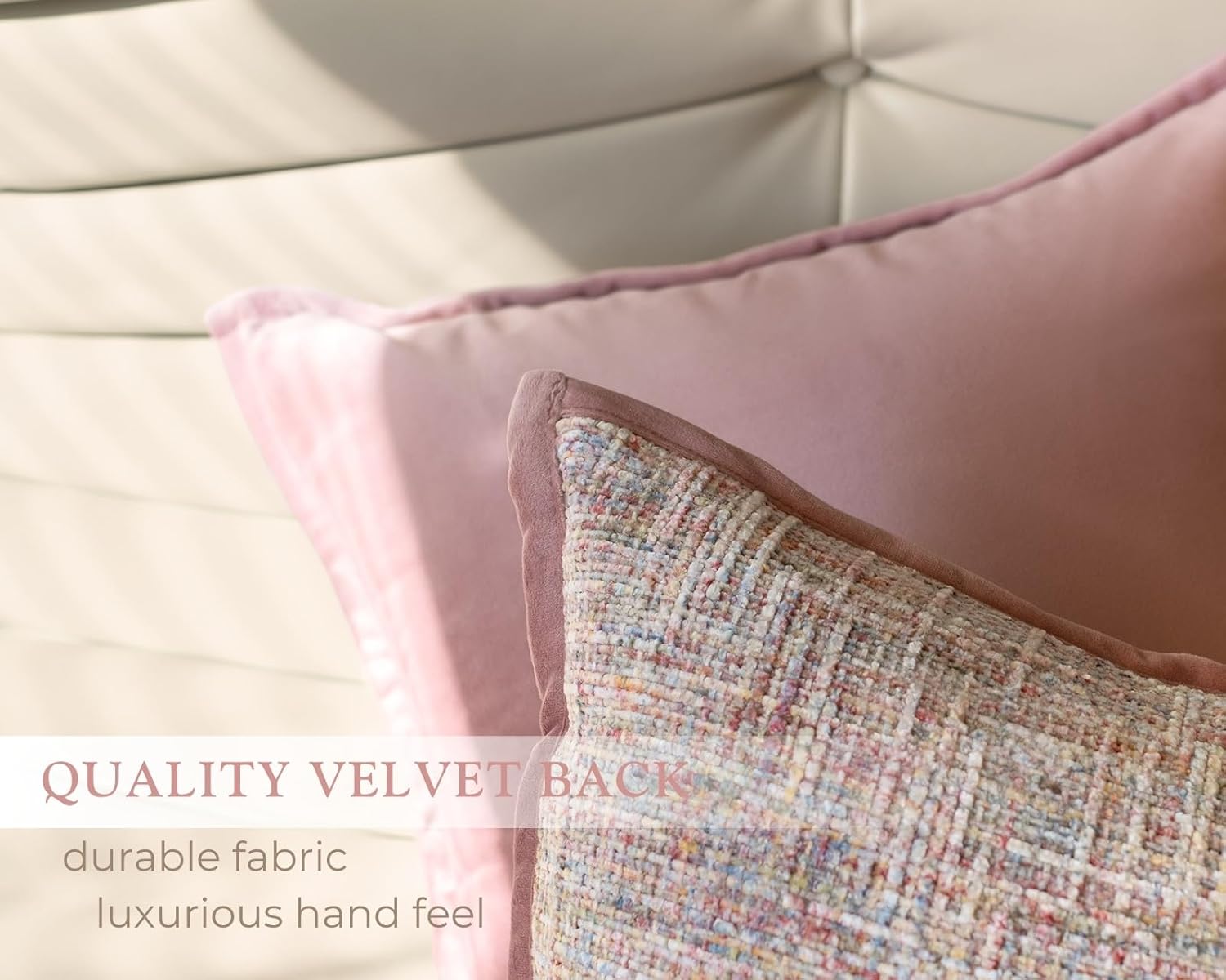 Juto Dusty Rose Pink Textured Woven Chenille Throw Pillow Cover 20x20 inch, Boho Accent Farmhouse Garden Decorative Pillow Case for Bed Sofa Couch, Pack of 2