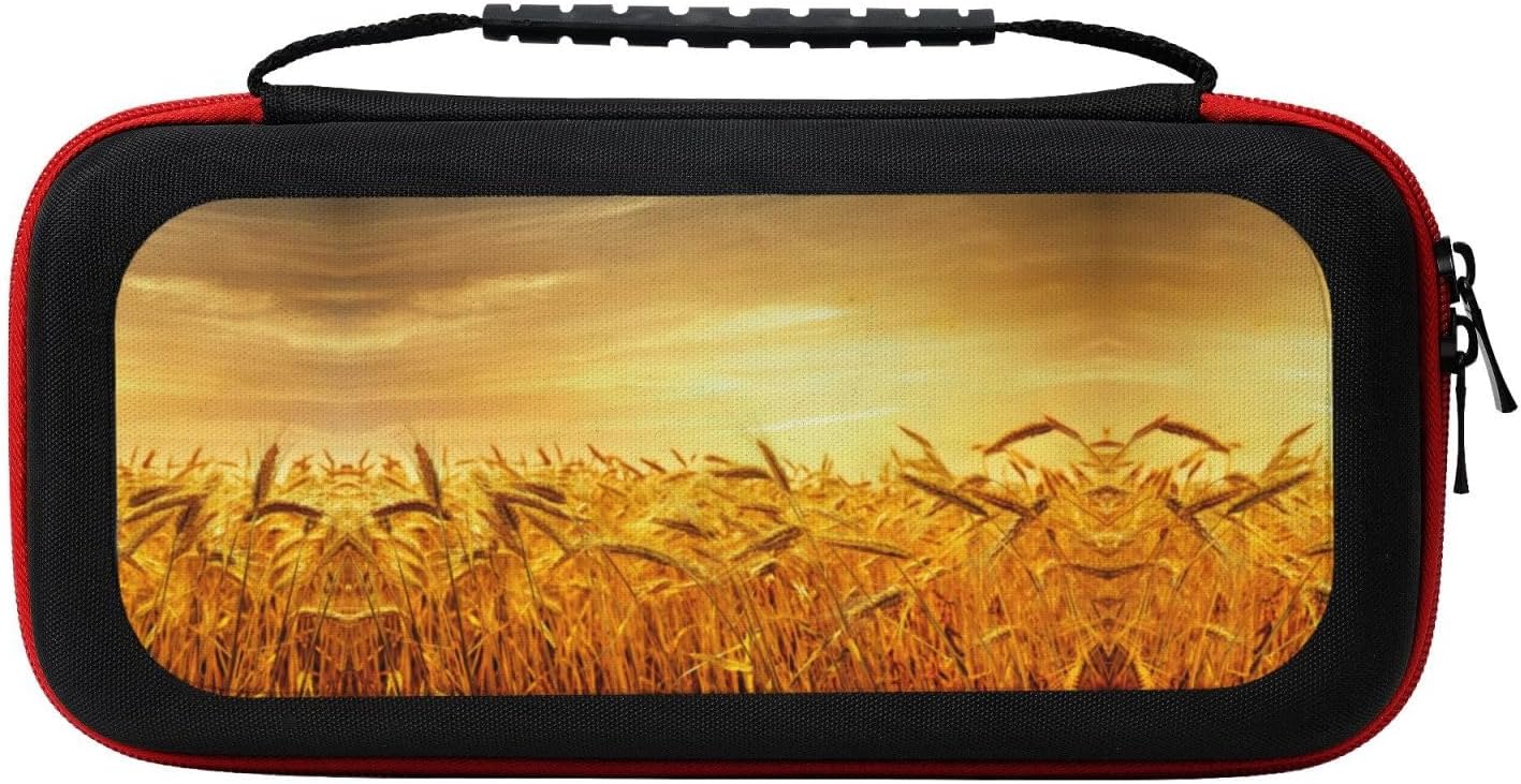 Wheat Field Print Carrying Bags Travel Bags for Switch Portable Travel Switch Compatible Cute Bag