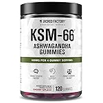 Jacked Factory Ashwagandha Gummies - KSM 66 Ashwagandha Gummies (600mg Per Serving) - Enhance Cognitive Function, Boost Mood, and Promote Hormonal Balance - 120 Gummies, Cherry Splash