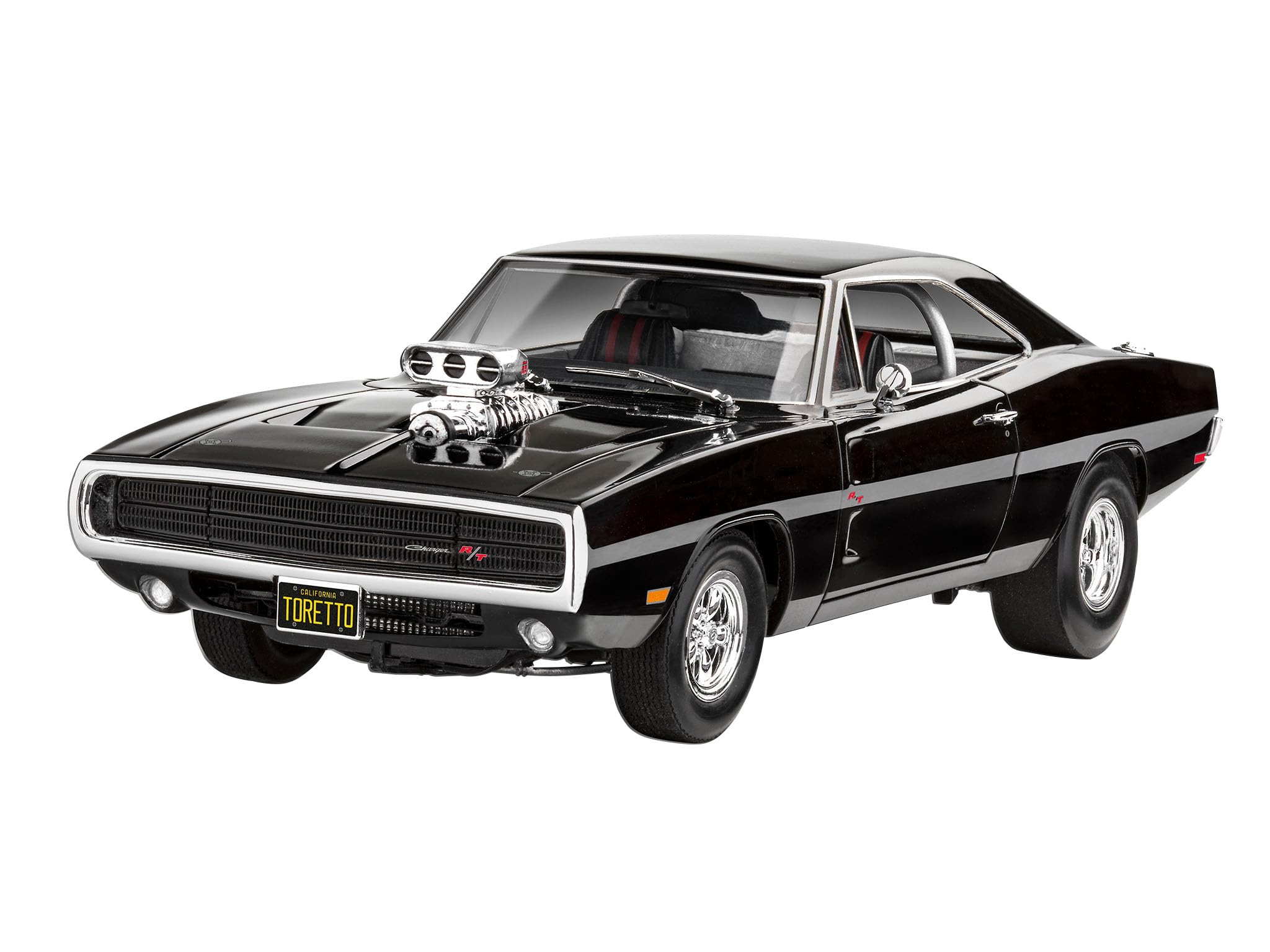 Revell 67693 Zestaw modelarski F&F Dominixs 1970 Dodge Charger Fast & Furious oryginalny model pojazdu dla profesjonalistów, zestaw startowy z podstawowymi akcesoriami, nielakierowany, średni