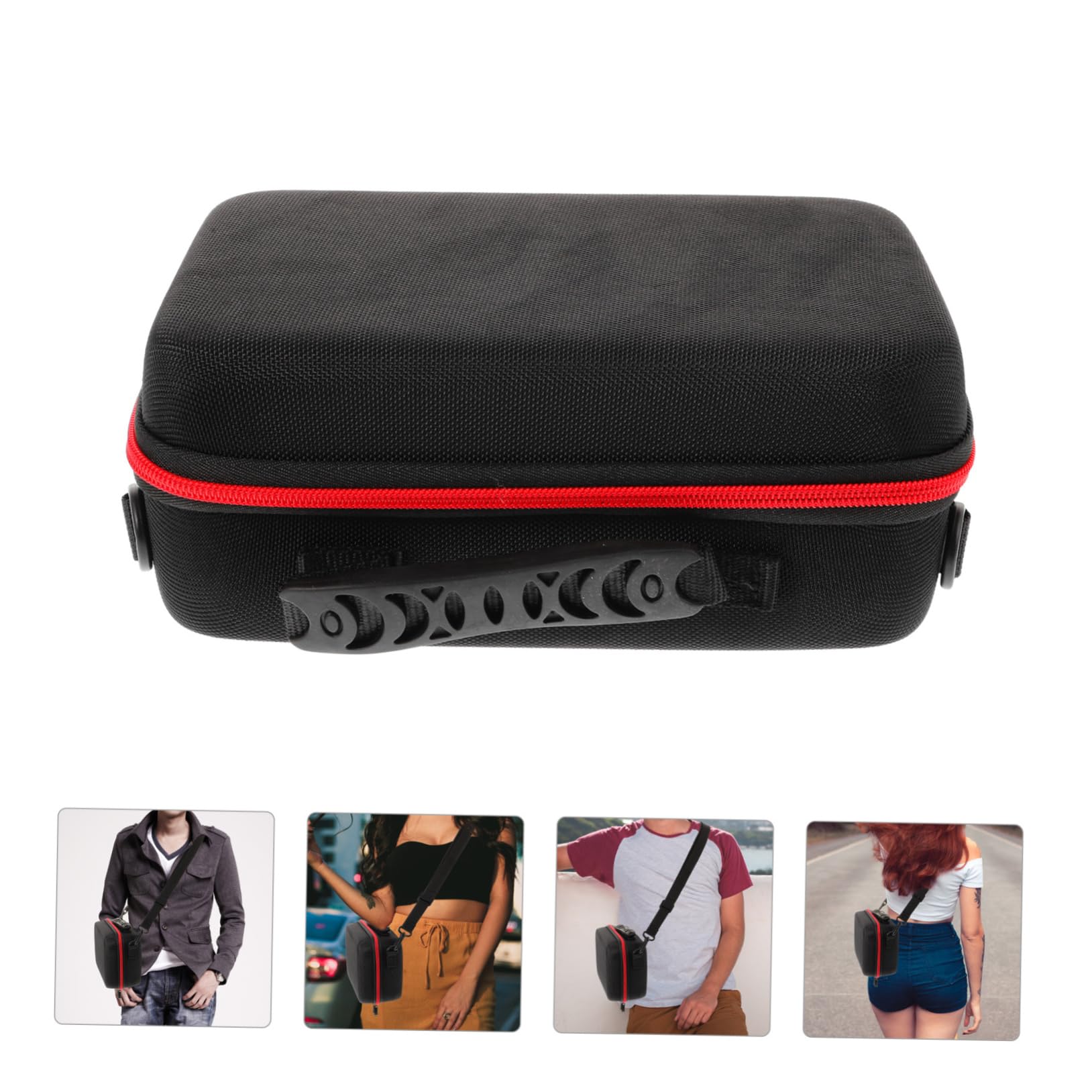 DOITOOL Borsa Porta Fotocamera Rigida Nera in Eva Oxford con Manico | Organizzazione Individuale per Dispositivi Digitali, Chiusura Zip, Formato Compatto per Accessori