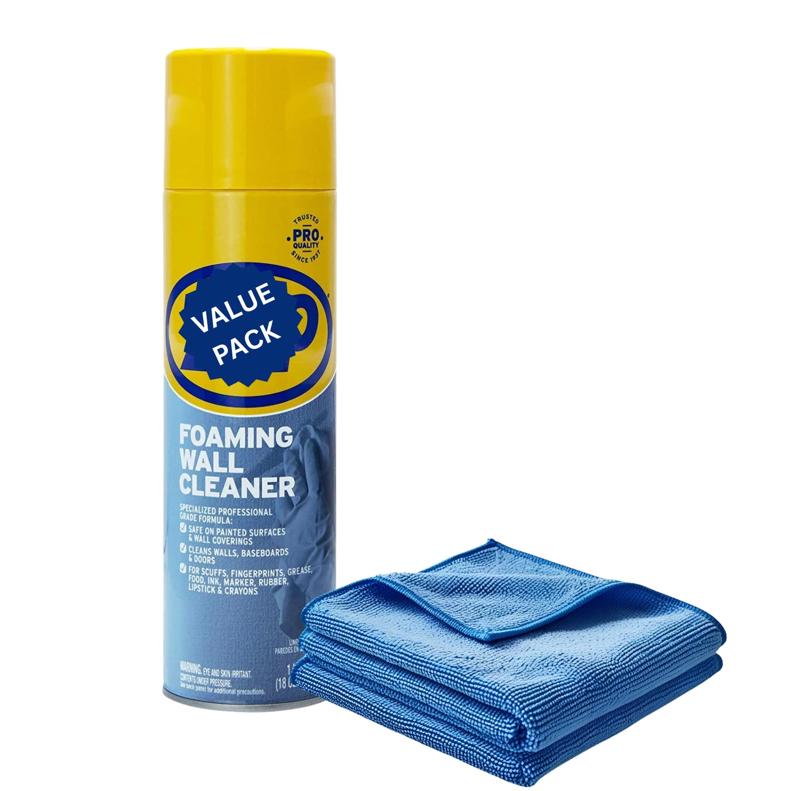 Wall Cleaner Spray with Cloth, 18 oz | Multi-Surface Stain Remover