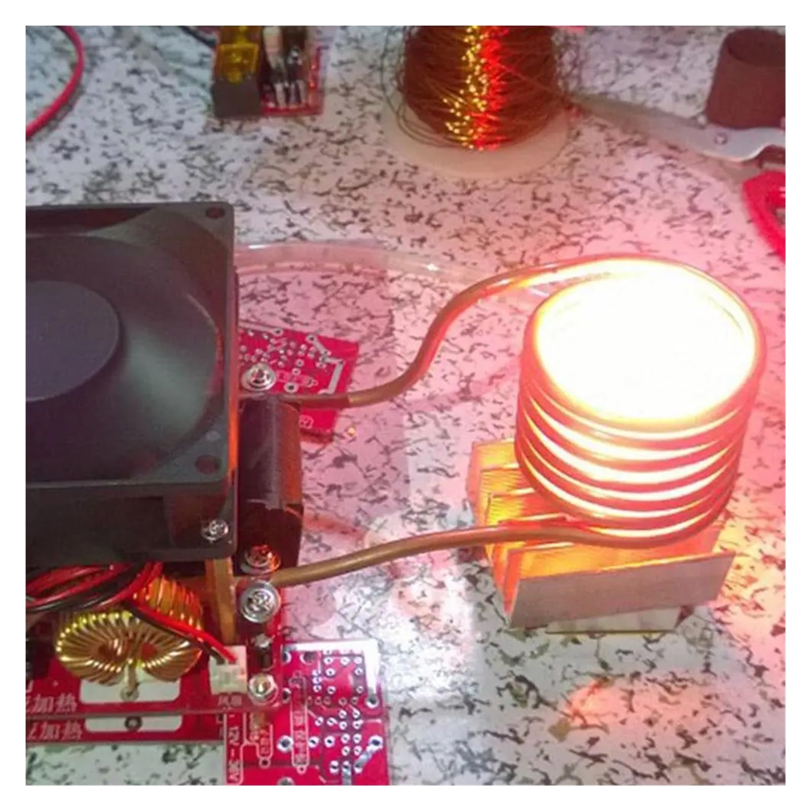 Kit de plaque chauffante à Induction ZVS 1000w, Tube bobine cuisinière, bricolage 100x100x85mm, noir for outil d'équipement électrique,Protection contre la surchauffe