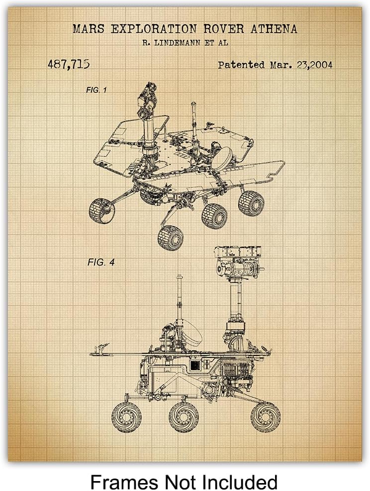 Space Exploration Patent Print Art LARGE 11x14 - Chic Wall Decor for Men, Kids Room, Office, Den, and Man cave - Great Gift for Science Fans - Vintage Poster Set for Men - Wall Art Decor Print