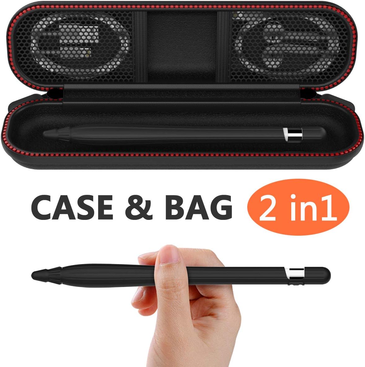 Compatible Apple Pencil Case, Compatible for Apple Pen Carrying Bag Holder Nib Cover Integrated Anti-Lost Cap Silicone Sleeve Compatible for Apple Pen Accessories