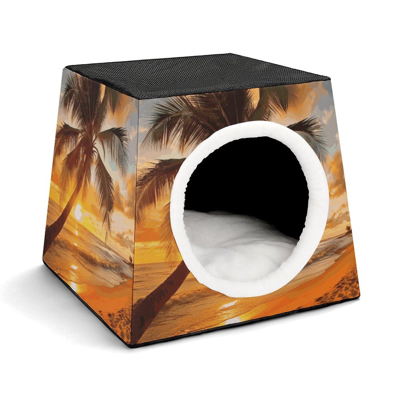 Niche pour chien pliable motif palmier coucher de soleil Capsule Pet Waterloo