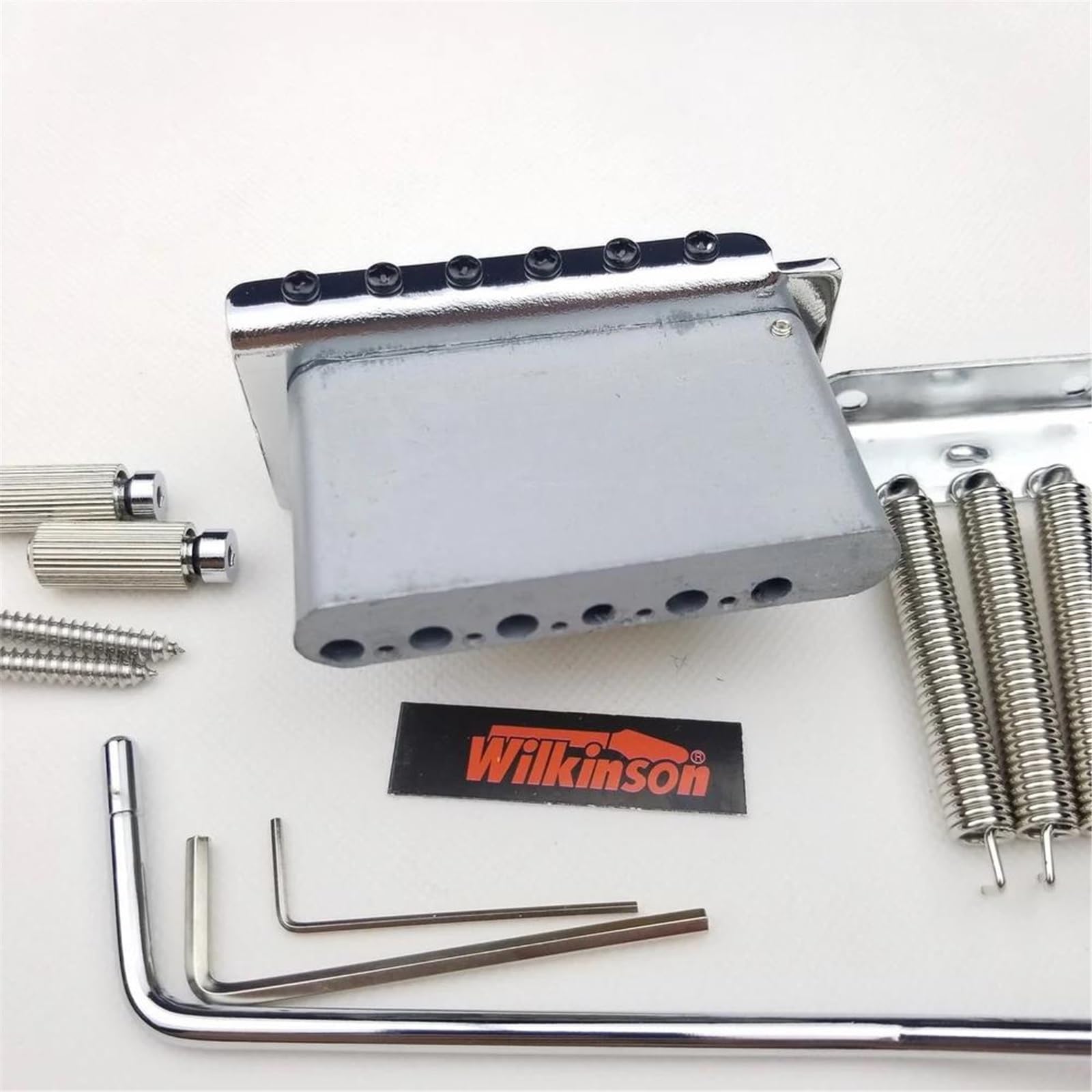 Gitarrenbrücken-Bausatz 2 Post Point Chrom Silber Double Swing E-Gitarre Tremolo System Brücke Für ST-Gitarre