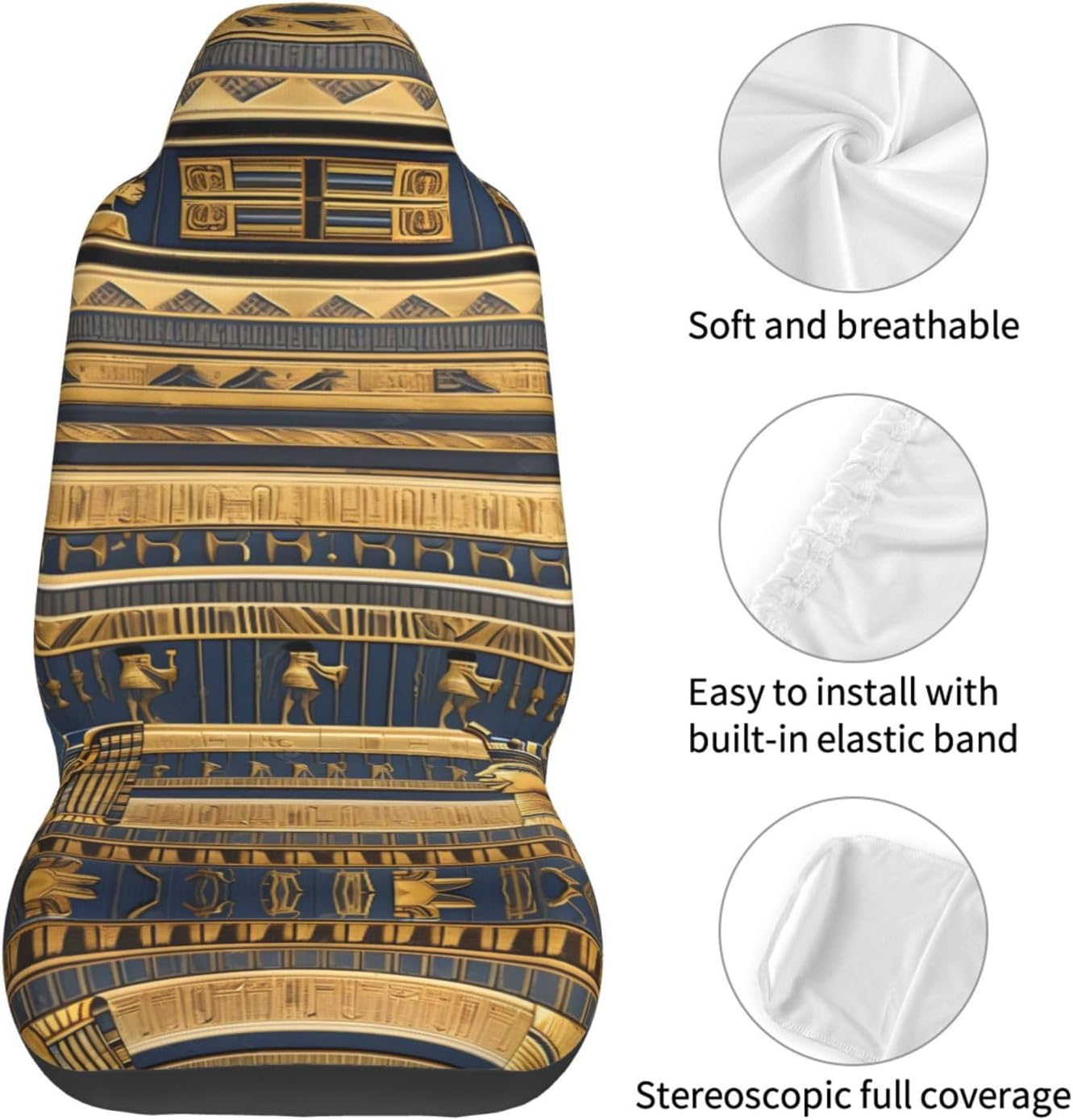 Egyptian Pharaonic Frescoes Car Seat Covers Car seat covers easy-to-clean car seat covers suitable for cars or trucks