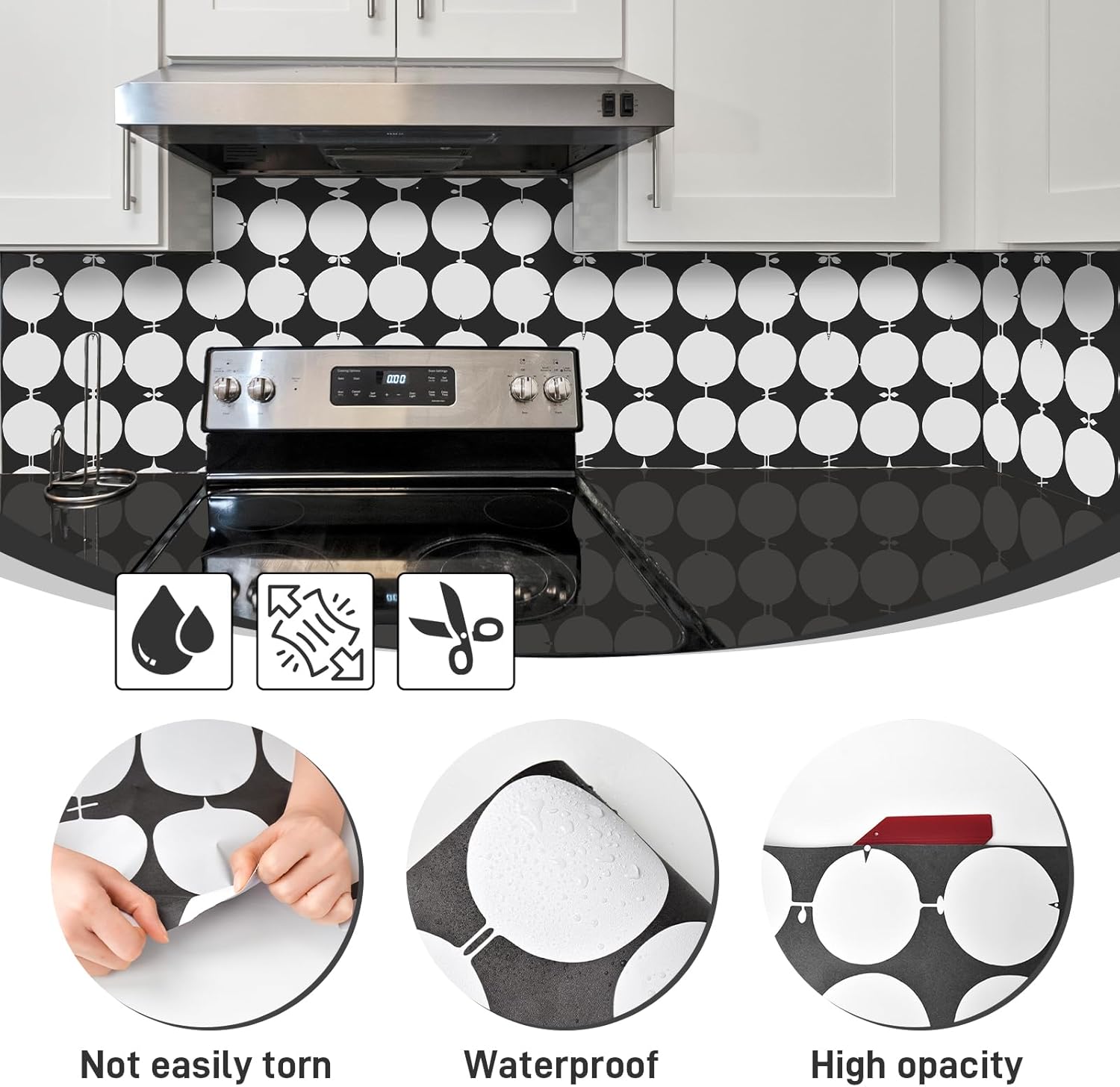 Black Modern Wallpaper 17.3'' W 393'' L Wallpaper Tools