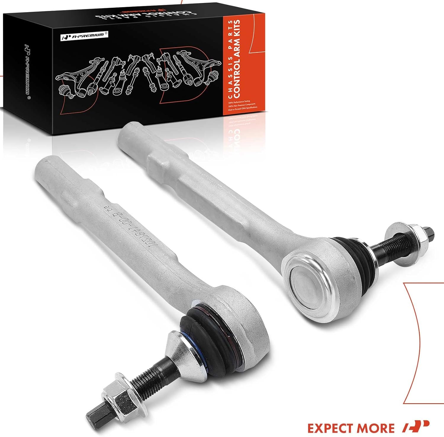 A-Premium 2 x Front Outer Tie Rod Ends, Compatible with Tesla S 2016-2021, X 2016-2021
