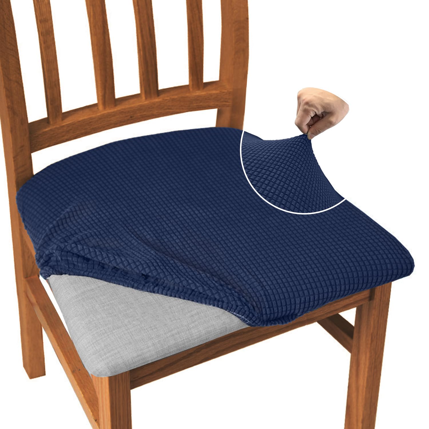 Granbest Jacquard Esszimmerstuhl Sitzbezüge, High Stretch Esszimmerstuhl Slipcovers Anti-Staub Sitzschutz für Esszimmer, Küche