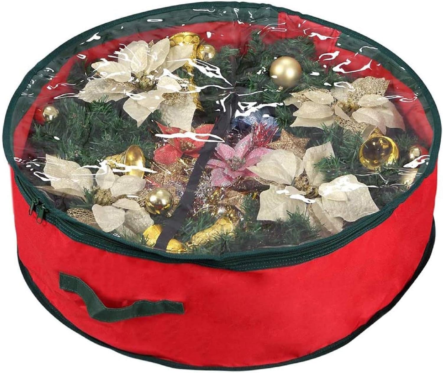 SKYTE® Christmas Storage Bags & Boxes Decoration Wreath Wrapping Paper Lights Storage Xmas Tree Christmas Accessories Tearproof (Wreath Storage Case)