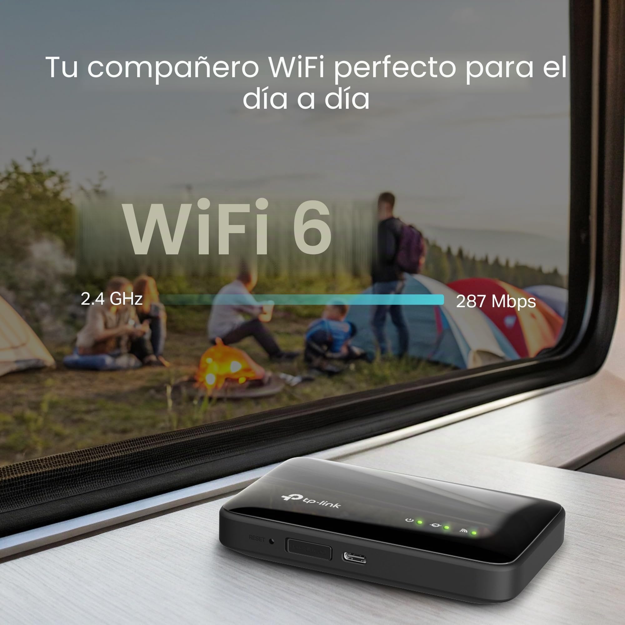 TP-Link M7005 - Router WiFi Portátil 4G LTE WiFi 6 AX287, Hotspot con SIM, hasta 150 Mbps, Batería 2400mAh 12h, Conecta 10 Dispositivos, App tpMiFi