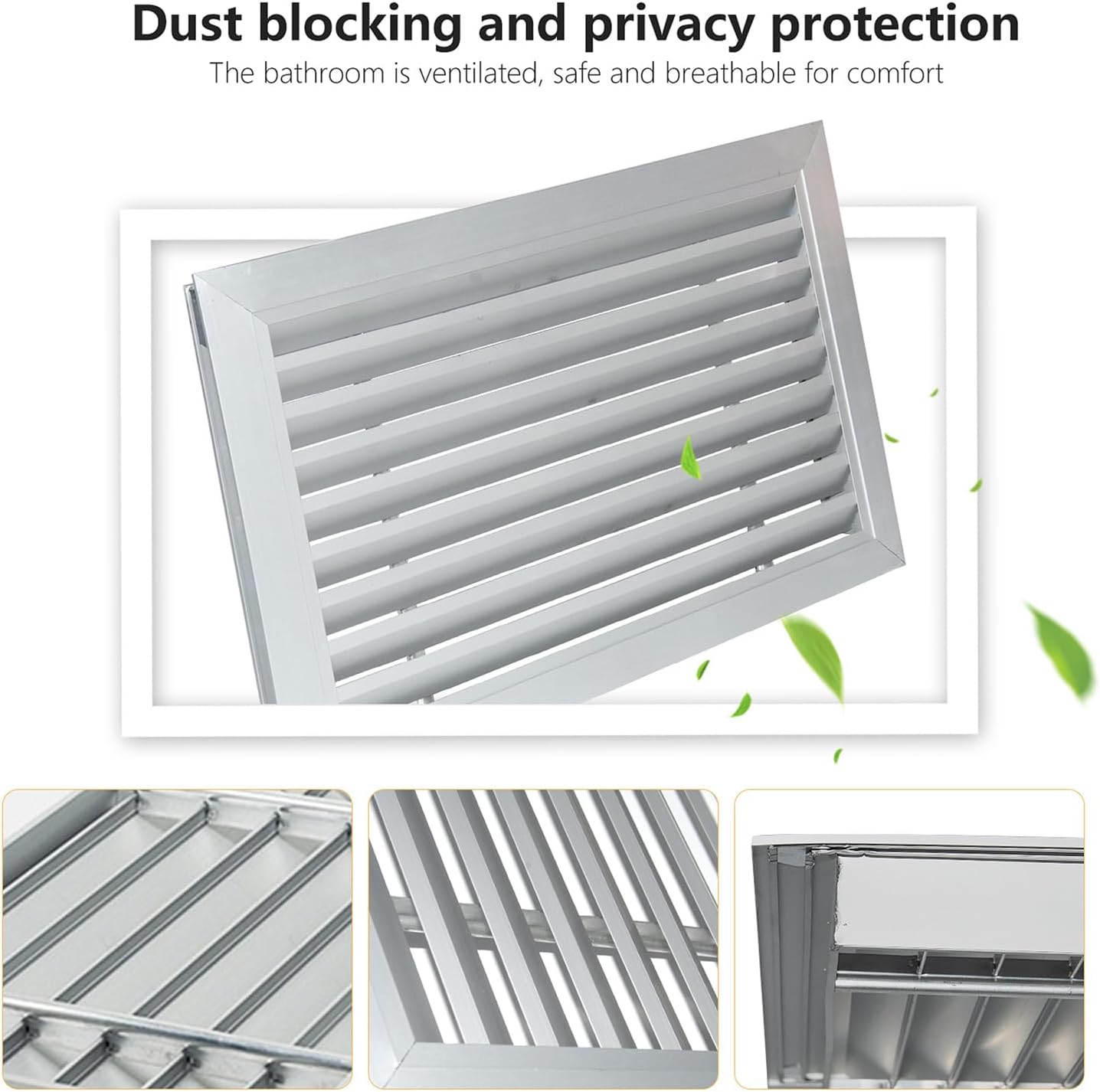 Nisorpa Door Air Louver Vent Grille 20 x 12 Inch Two Sided Overflow Ventilation Grill Cover Aluminum Wall Door Air Vent for Exterior Interior Doors Bathroom Side Wall