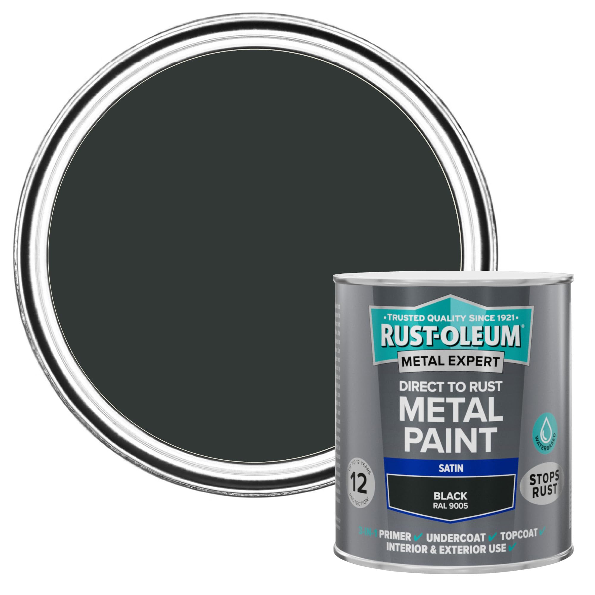 Rust-Oleum Metal Expert Paint Satin Black 750ml