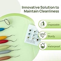 Vista 3 de JMU Paquete de 125 baberos dentales, baberos dentales desechables de 3 capas, impermeables, para pacientes, cubiertas de bandeja 13" x 18" verde