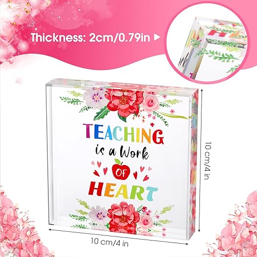Miniatura 5 de Yulejo Regalos de agradecimiento para profesores de estudiantes, recuerdo cuadrado y pisapapeles para profesores, regalos de agradecimiento, regalos