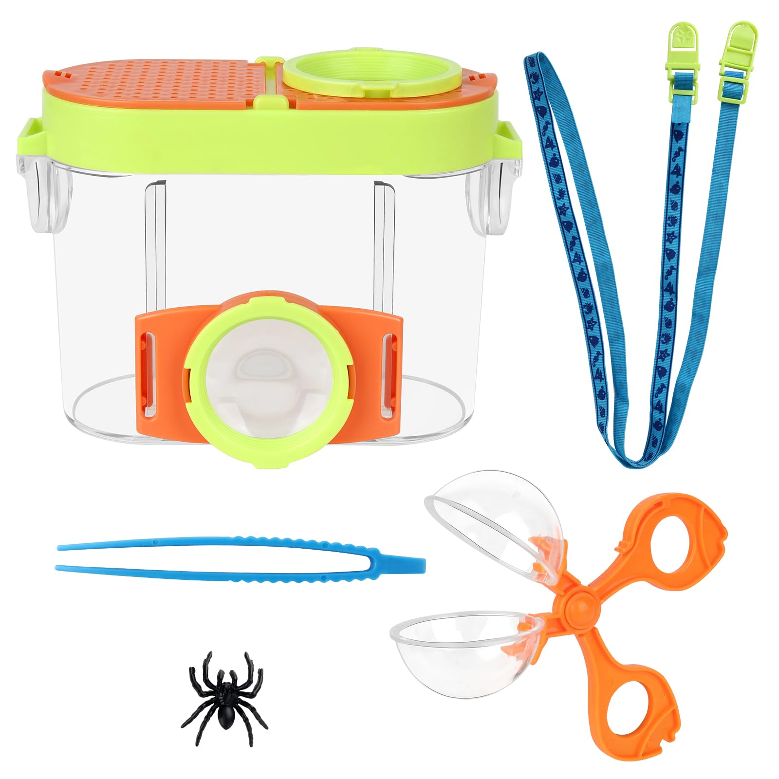 LUFEIS Caja de Observación de Insectos,Caja de colección de Insectos,Kit Explorador Niños,Cajas de Insectos con Lupa Niños,Exploración de Insectos al Aire Libre para Niños y Adultos
