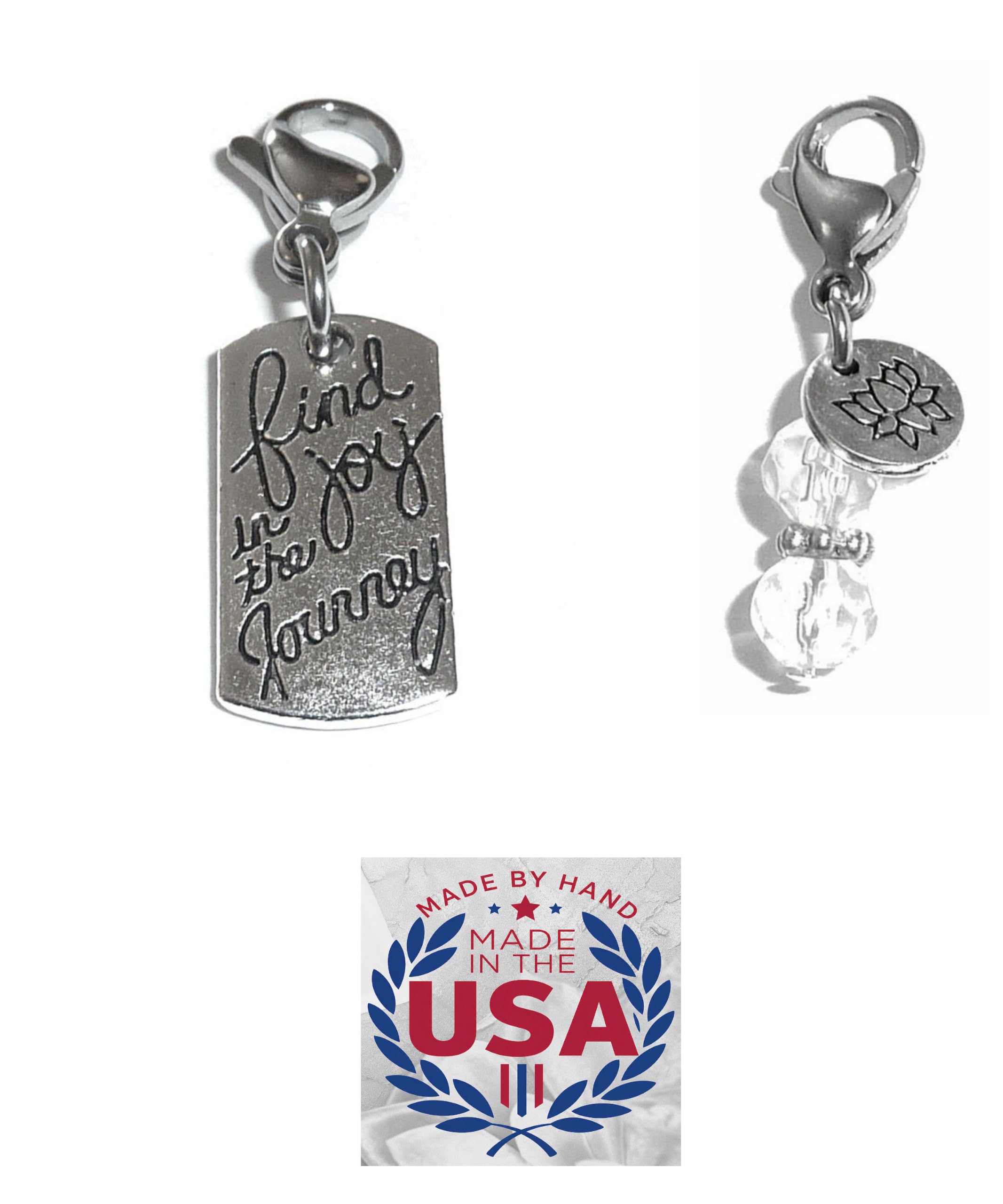 Hidden Hollow Beads Clip On Charm for Purse, Handbag, Keychain, Zipper Pull, Backpack, Jewelry Accessory, USA