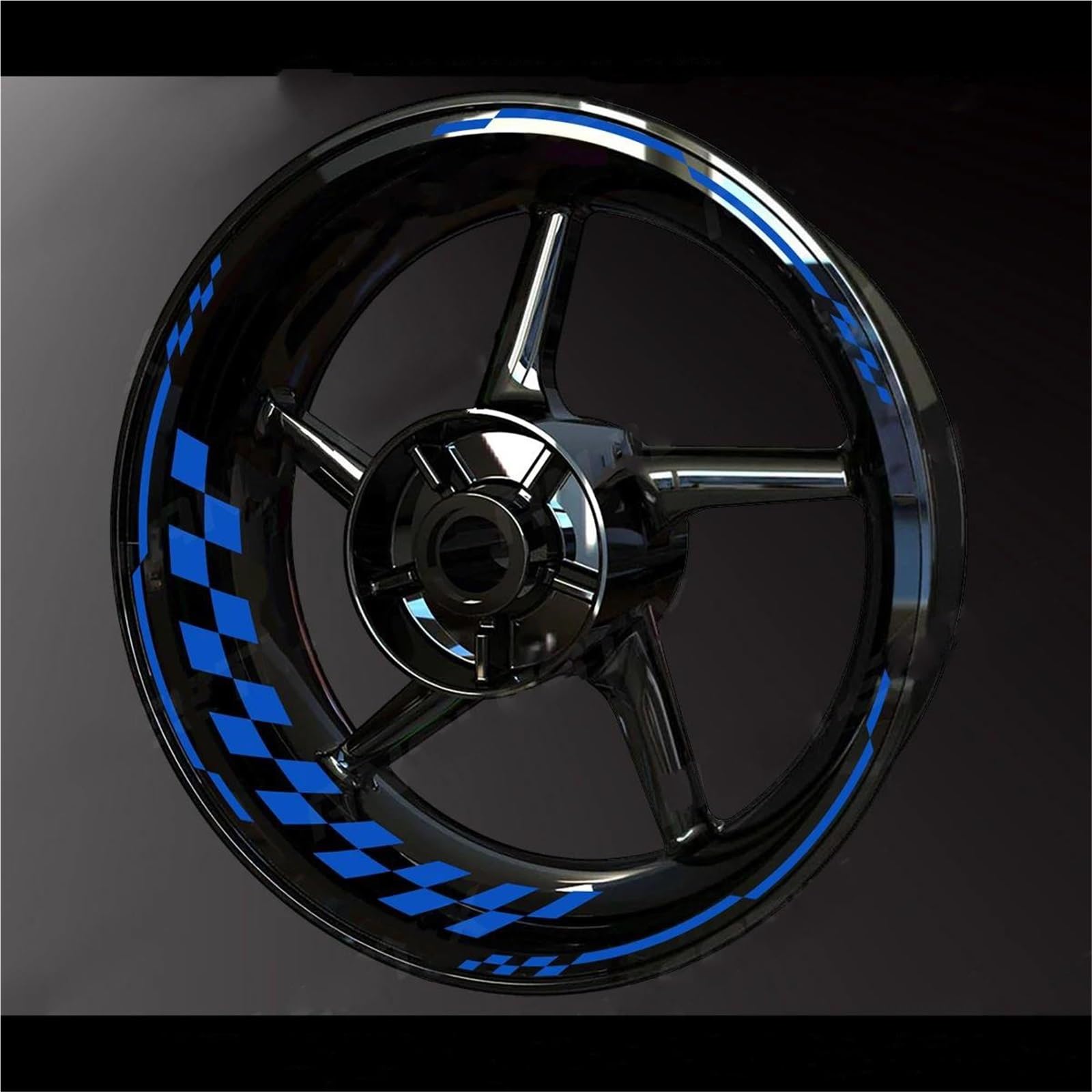 Motorcycle Rim Stickers for Kawasaki for Ninja ZX-4R ZX-4RR ZX-6R ZX-10R ZX-14R Full Year Reflective Motorcycle Wheel Stickers Hub Decal Rim Stripe(008,17 17 inches)