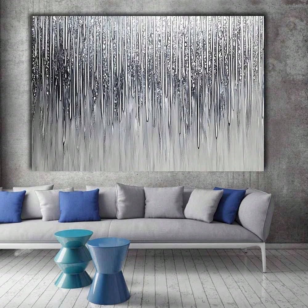 Tableau abstrait sur toile effet coulure pour sublimer la décoration du salon