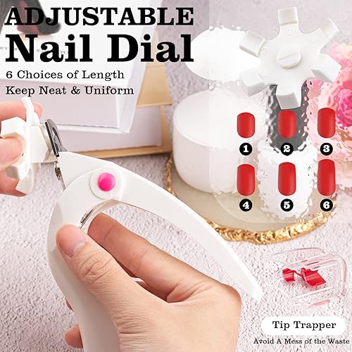 Miniatura 8 de Cortador de puntas de uñas, cortador de borde ajustable, de acero inoxidable, falso, acrílico, falso, manicura, pedicura, afilado, a prueba de