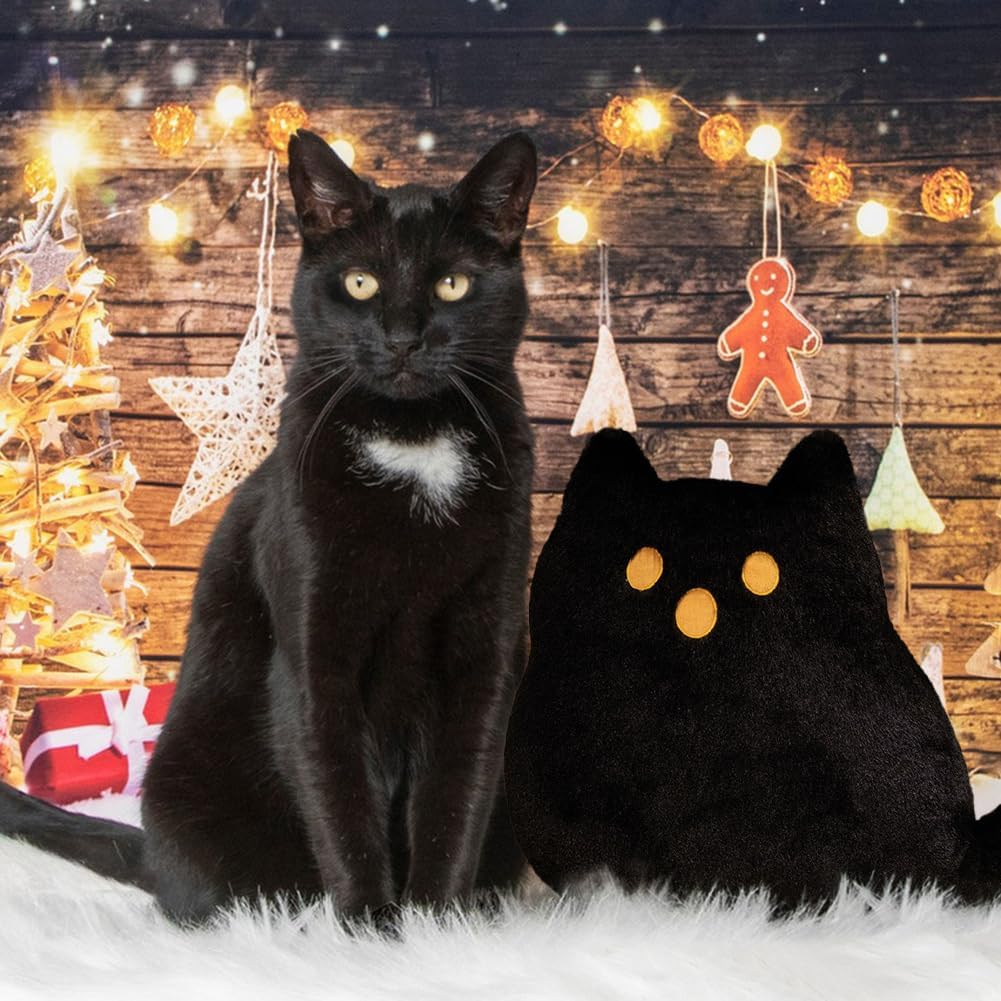 2 Pcs Halloween Pillows Ghost Cat Shaped Throw Pillow Cute Decorative Plush Pillow for Christmas Indoors Living Room Couch Sofa Bed Decoration