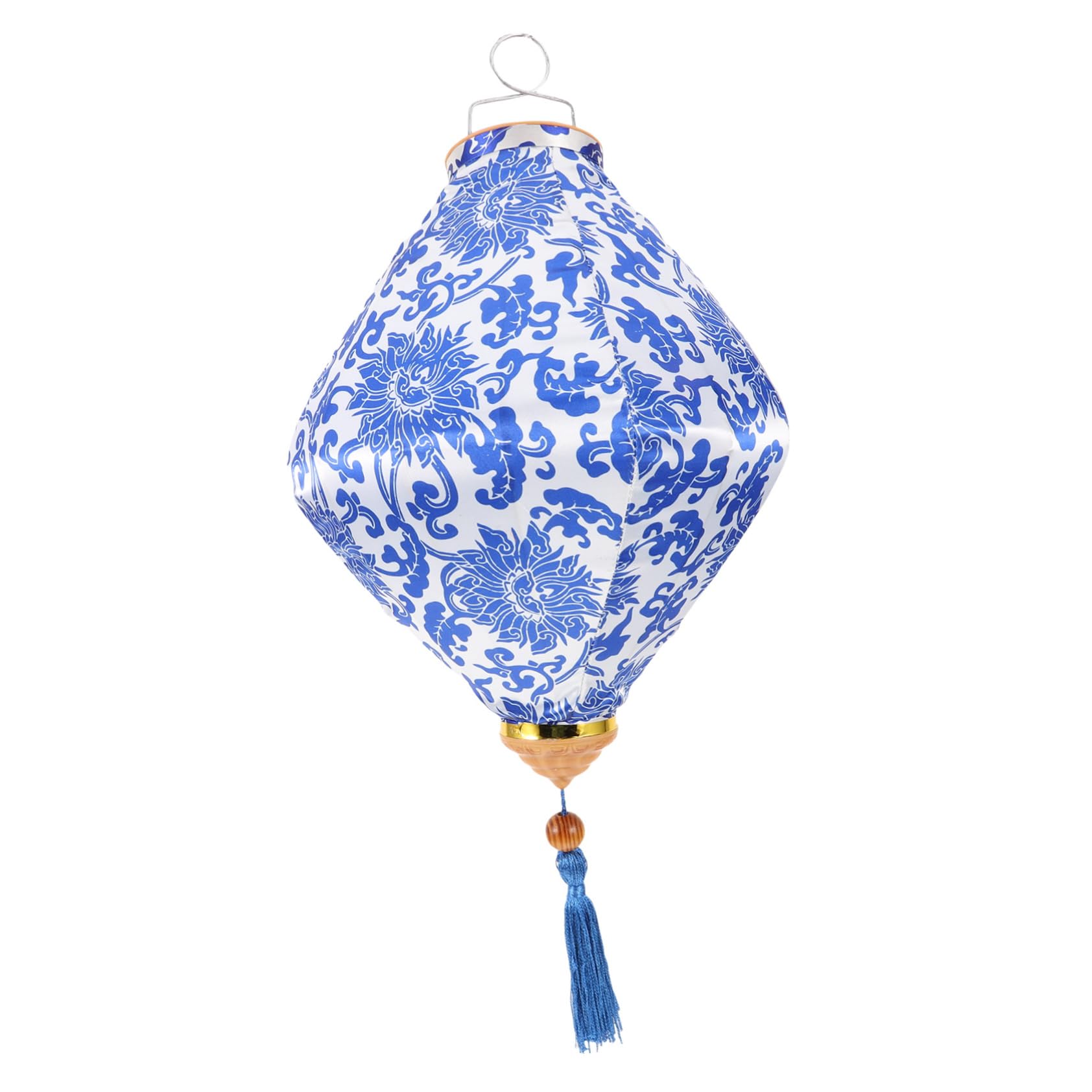 Homoyoyo Blue Cloth Lantern for Outdoor Decorative Hanging Lantern Decor Vintage Style Mid-Autumn Festival Garden Holiday Decoration