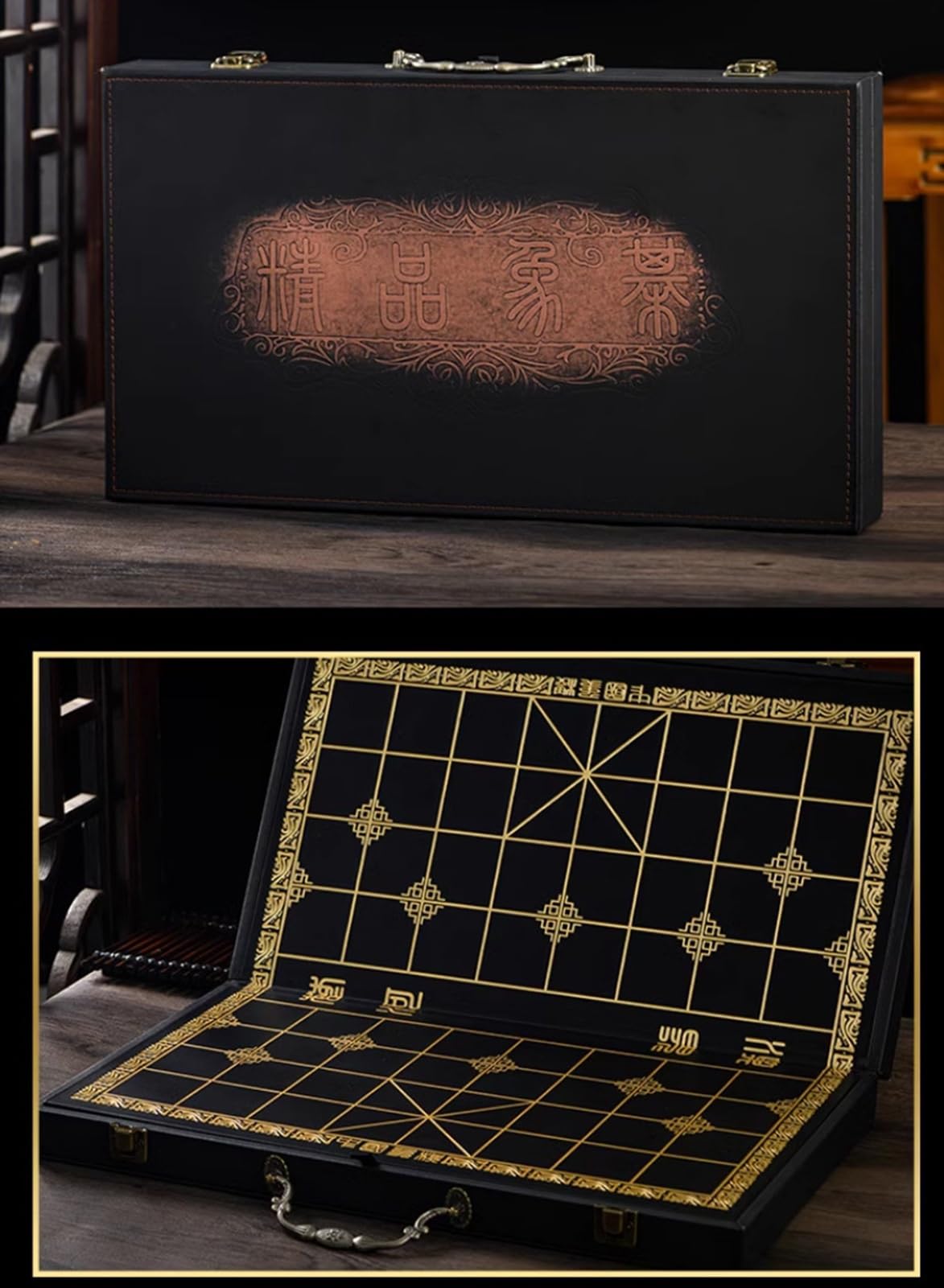 Set di scacchi cinesi con pezzi Padauk e scacchiera pieghevole Giochi da tavolo di strategia for 2 giocatori Set di giochi da tavolo da viaggio(5.8cm/2.3in)