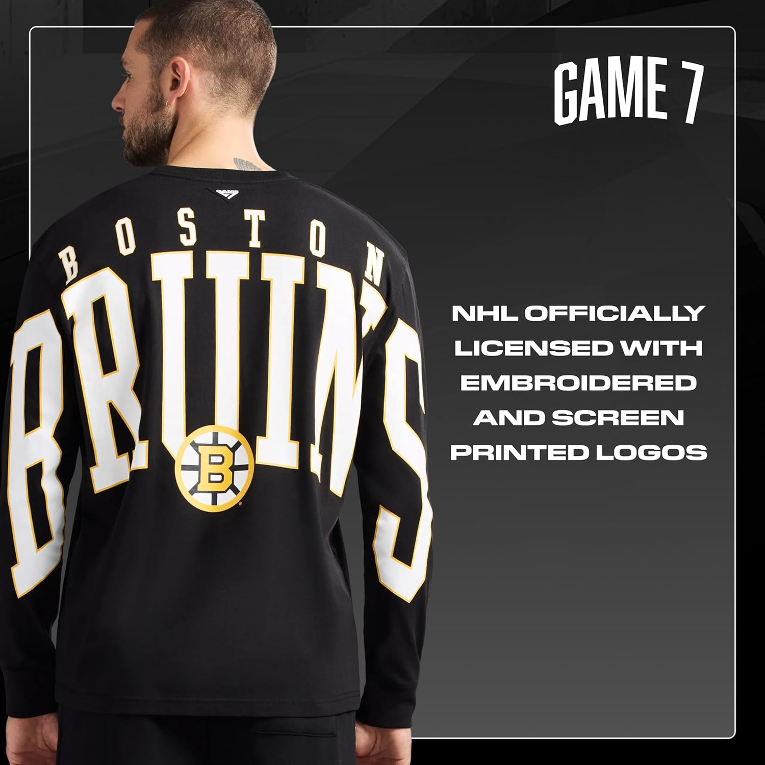 Game 7 NHL Mens Game 7 X NHL Men's Officially Licensed Long Sleeve Crew Neck Cotton Graphic T-Shirt - Image 5