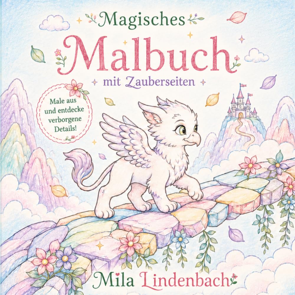 Magisches Malbuch mit Zauberseiten: 40 Magische Ausmalbilder mit Einhörnern, Feen, Meerjungfrauen, Drachen und zauberhaften Fabelwesen