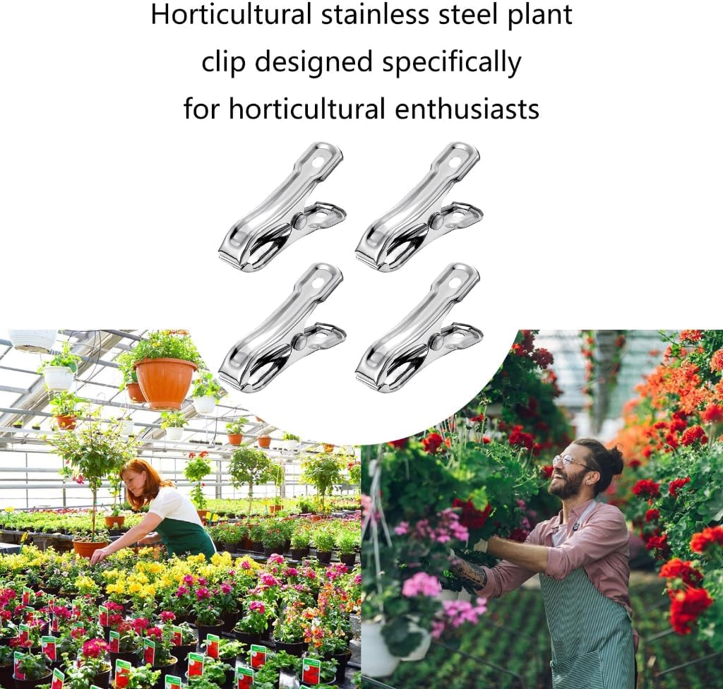 Practical Stainless Steel Greenhouse Clamps 40/120 Pieces Garden Clips for Garden Hoops and Netting Plant Clamps
