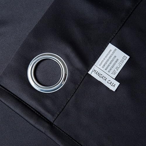 Vista 118 de Mangata Casa - Cortinas opacas para dormitorio, 2 paneles, cortinas térmicas para ventana, para sala de estar, cortinas que oscurecen. Azul marino