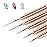 Artdone Metallic Nail Art Pens, Liner Brushes Set, 5PCS Copper Color Nail Tools For Long Lines, Thin Details, Fine Drawing, Liner Brush UV Gel Polish Painting Nail Design Sizes 5/8/12/20/25mm