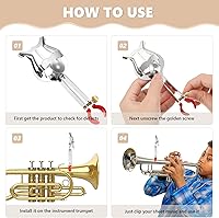 Vista 4 de Yeshone Trompeta Lira Instrumento Accesorios Partituras Clip de Trompeta Plata Trompeta Marching Music Clip para Instrumentos 5.5 x 2.0 in