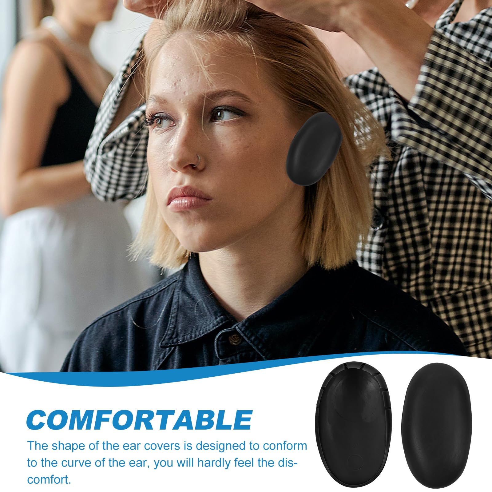 Healeved 3 Pairs Ear Covers for Hair Dye Ear Protector for Hair Dryer Ear Shower Caps Ear Shield Earmuffs Hair Coloring Ear Caps for Salon Barber Home Hair Dye Bathing
